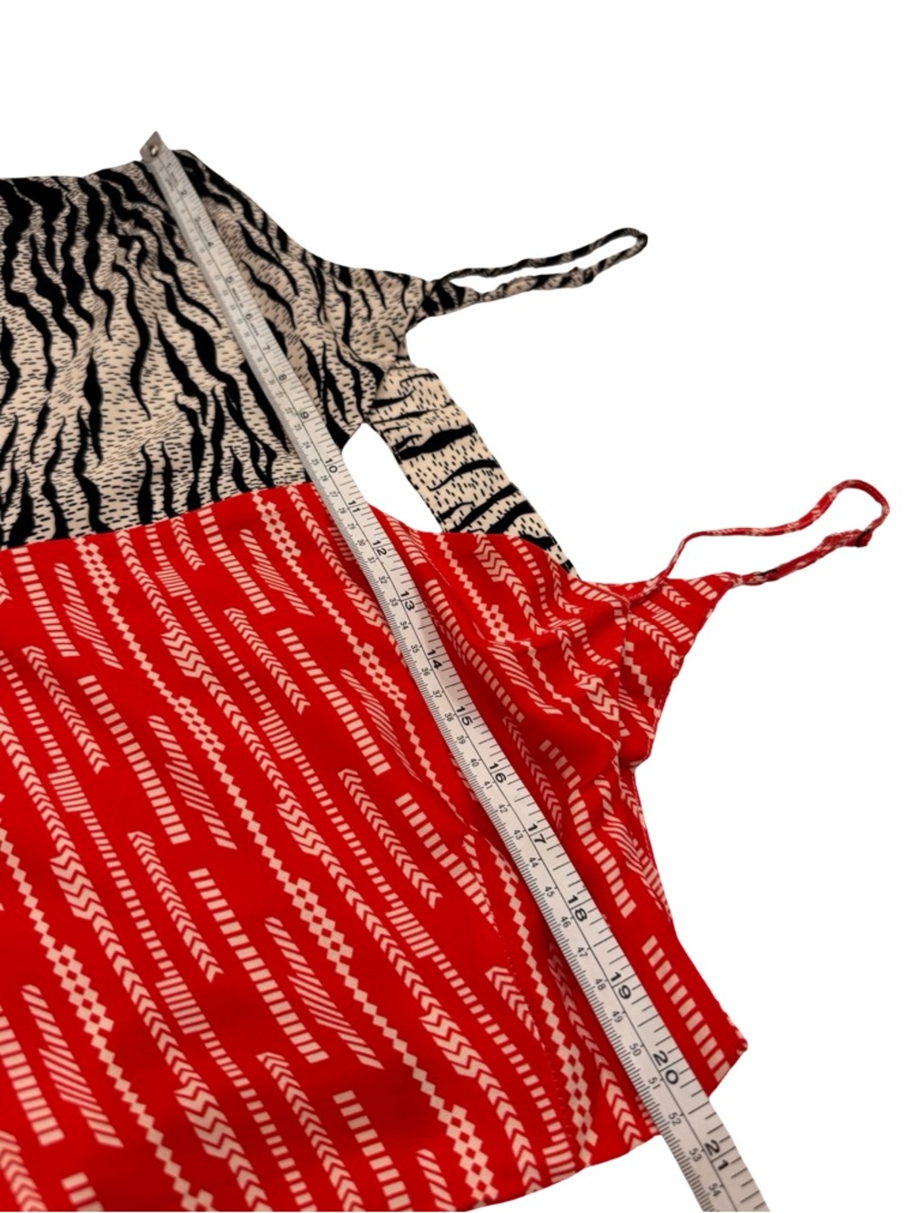 Anthropologie Two-Tone Red and Black Animal-Print Wide-Leg Jumpsuit - Picture 9 of 12